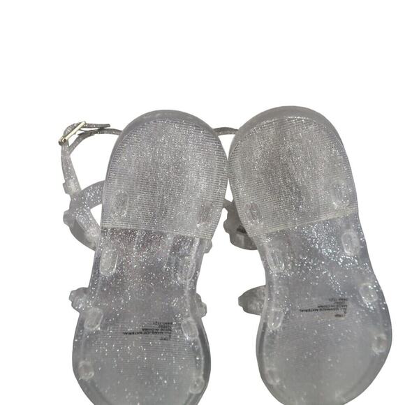 Steve Madden Shoes Womens 5 Sandals Jelly Casual Slingback Glitter Studs Flats - Picture 10 of 12